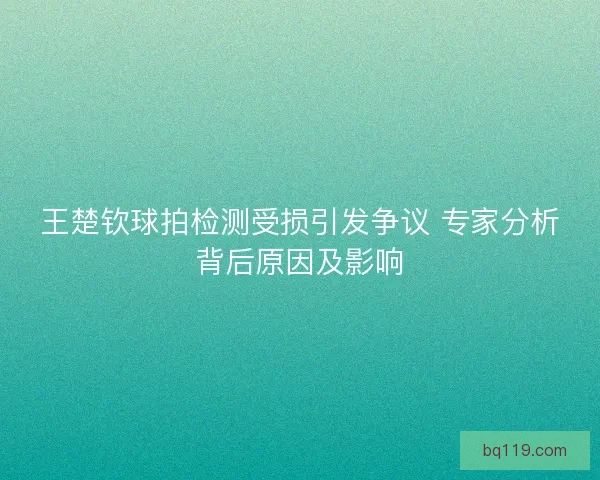 王楚钦球拍检测受损引发争议 专家分析背后原因及影响